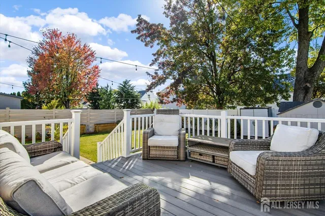a view of a chair in the roof deck