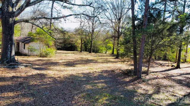 a backyard of a house with lots of green space and fountain