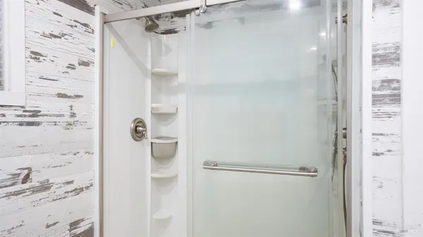 a bathroom with a shower