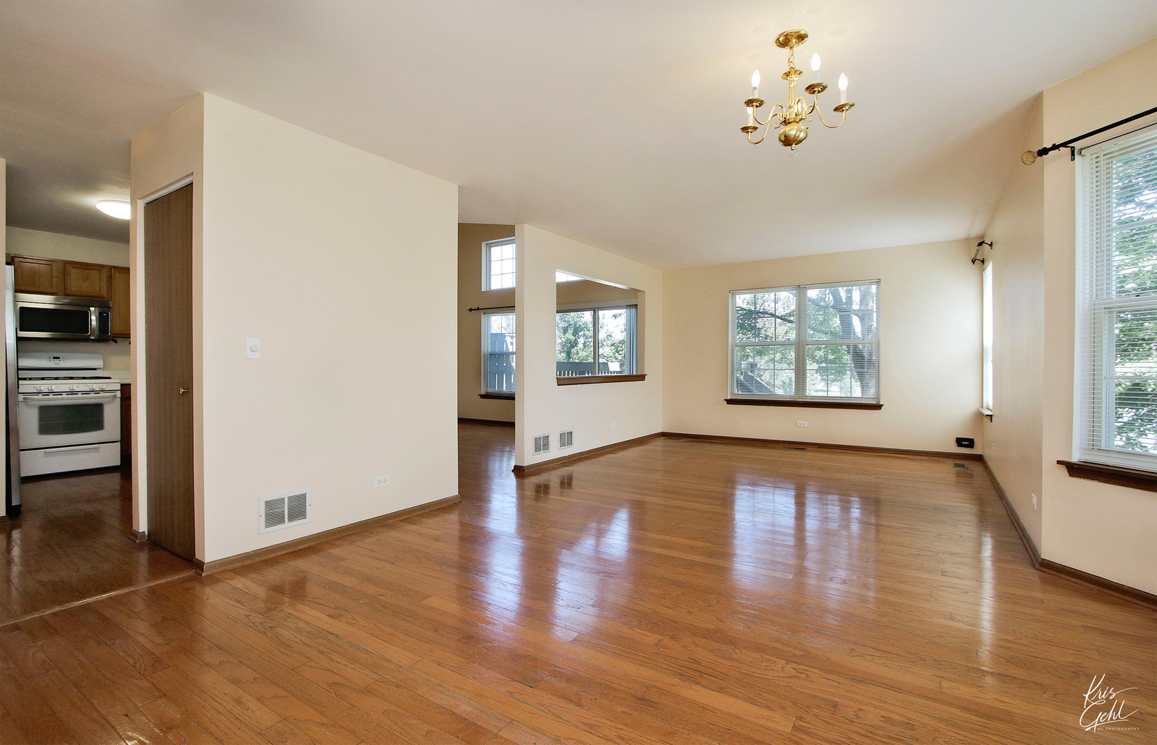 571 Willow Way Lindenhurst, IL 60046 - Photo 5 of 22 an empty room with wooden floor and windows