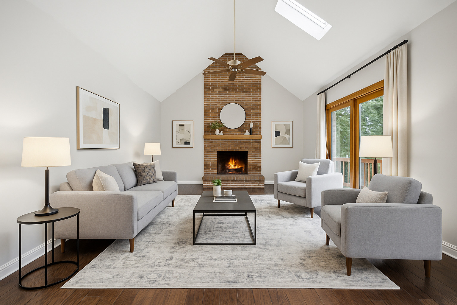 6N679 Colonel Bennett Lane St. Charles, IL 60175 - Photo 8 of 38 a living room with furniture a rug a fireplace and a large window