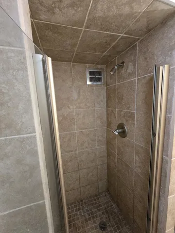 a bathroom with a shower