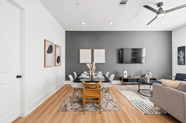 a living room with furniture