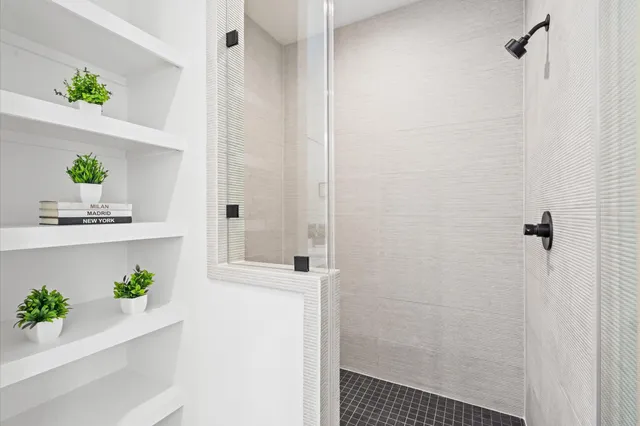 a bathroom with a shower