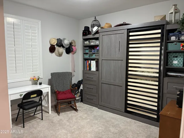 a room with furniture and closet