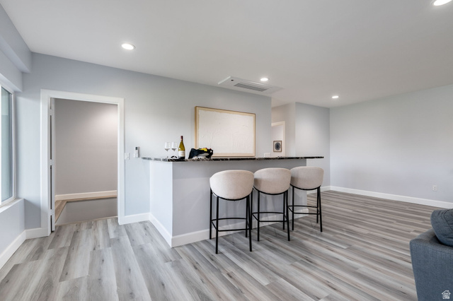 476 Spring Drive Toquerville, UT 84774 - Photo 22 of 95 Bar area featuring light wood-type flooring and recessed lighting