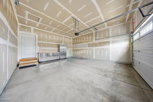 a view of a room with racks on the wall