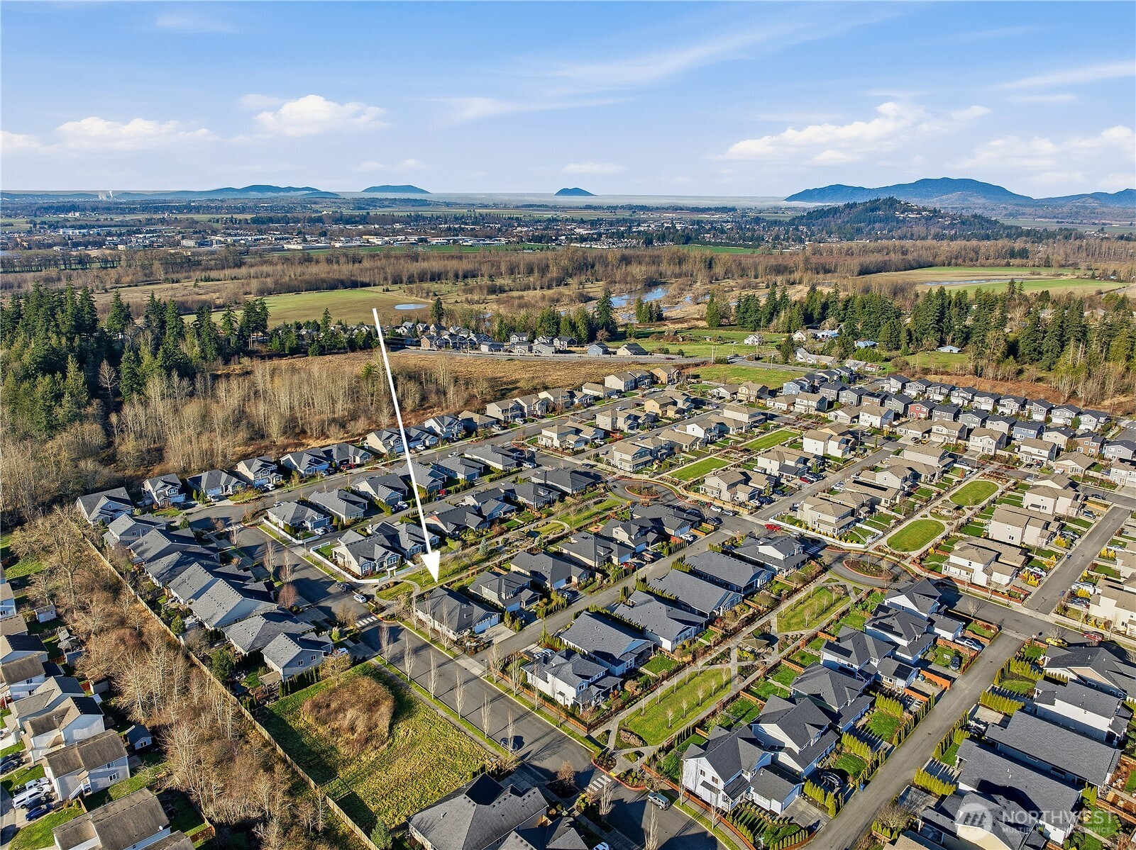 3043 Scotland Alley Mount Vernon, WA 98273 - Photo 31 of 32 an aerial view of residential building with outdoor space