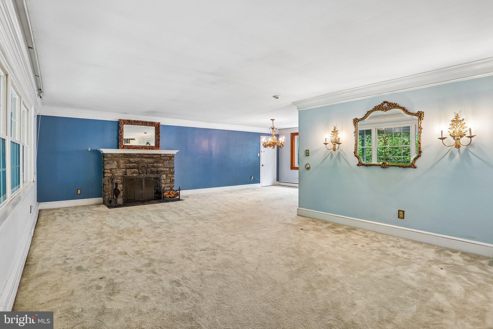 1020 Church Road Wyncote, PA 19095 - Photo 10 of 49 Lots of space and a fireplace in the Living Room..