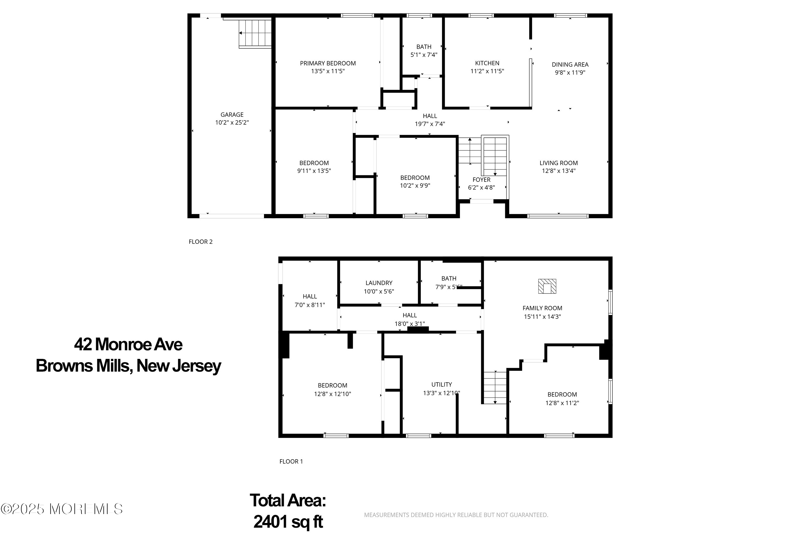 42 Monroe Avenue Browns Mills, NJ 08015 - Photo 29 of 29 a picture of floor plan