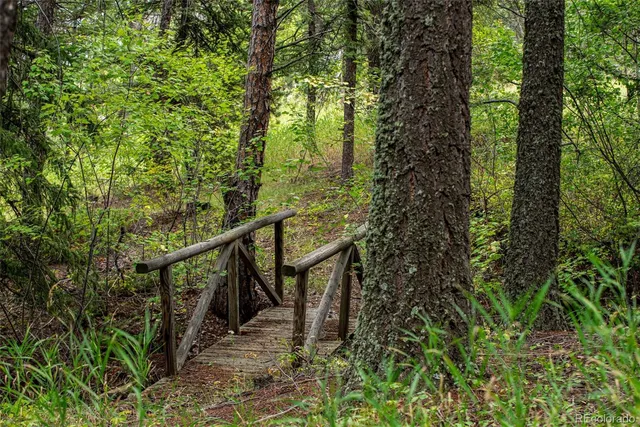 a view of a swimming pool with a lake view
