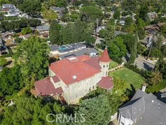 an aerial view of a house