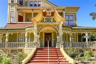 front view of a house with a balcony