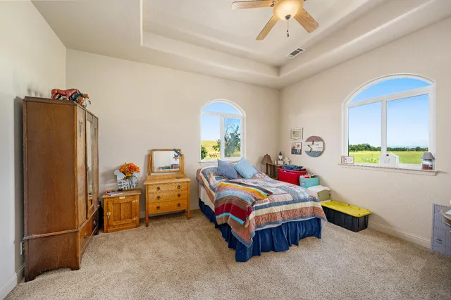 a view of a house with a yard and potted plants
