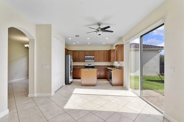 a view of a chandelier in a room