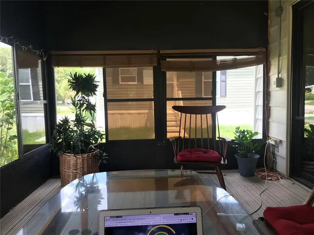 a living room with furniture and potted plant