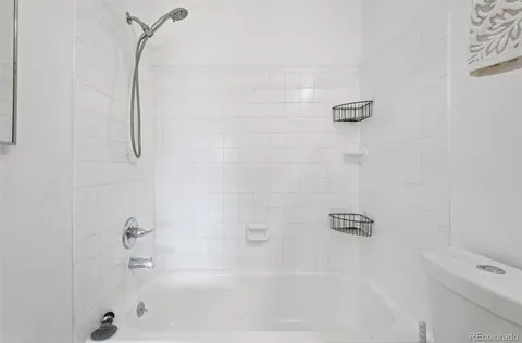 a bathroom with a bathtub