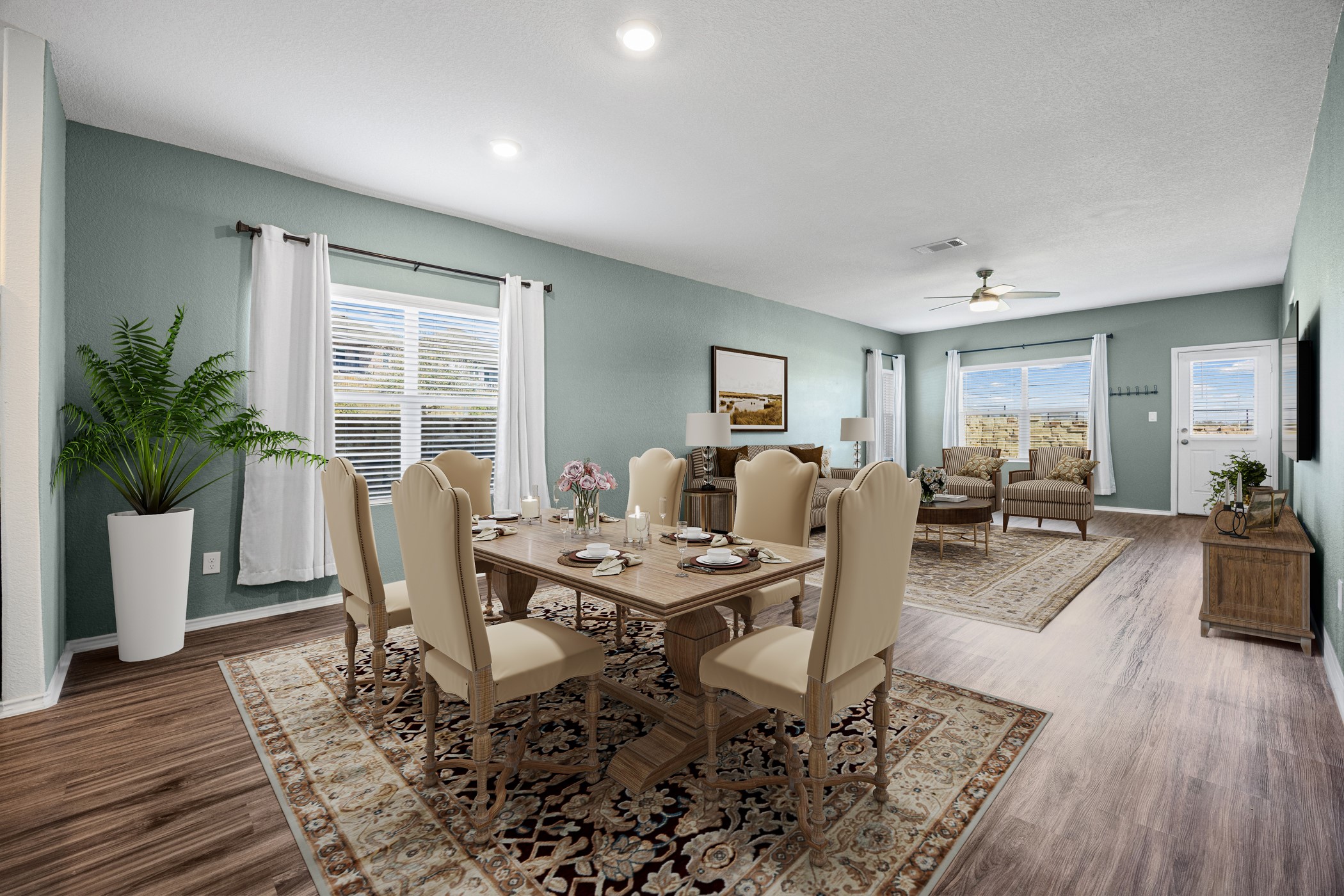 1609 Woolsey Way Leander, TX 78641 - Photo 9 of 29 a view of a dining room with furniture window and wooden floor