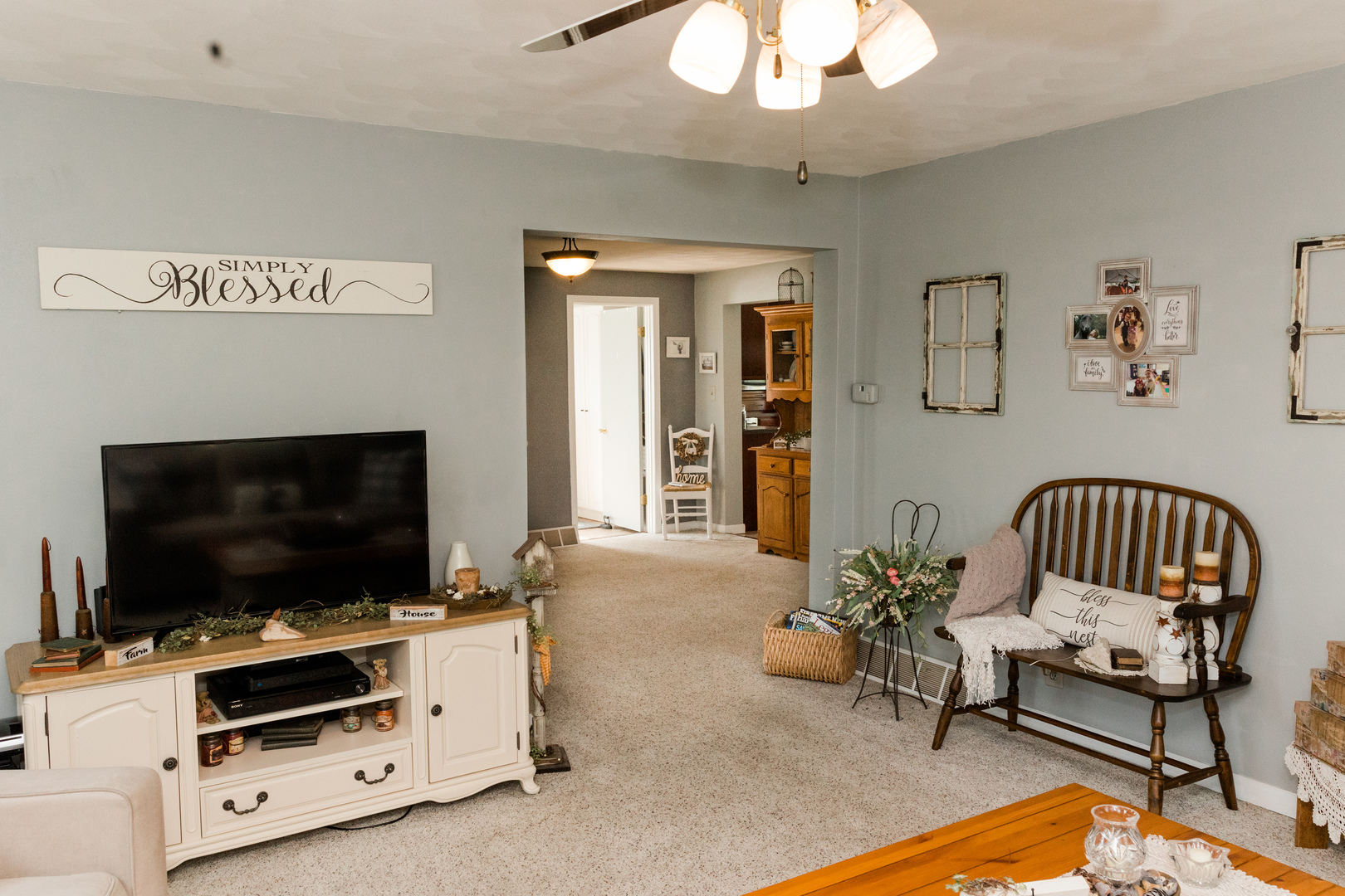 9768 Burns Road Fenton, IL 61251 - Photo 6 of 24 a living room with furniture and a flat screen tv