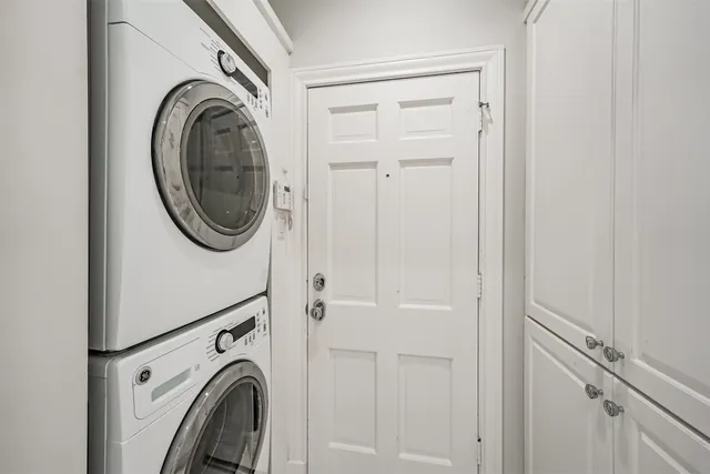 a view of a balcony with wooden floor