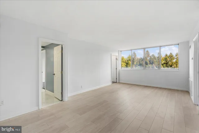 an empty room with a window