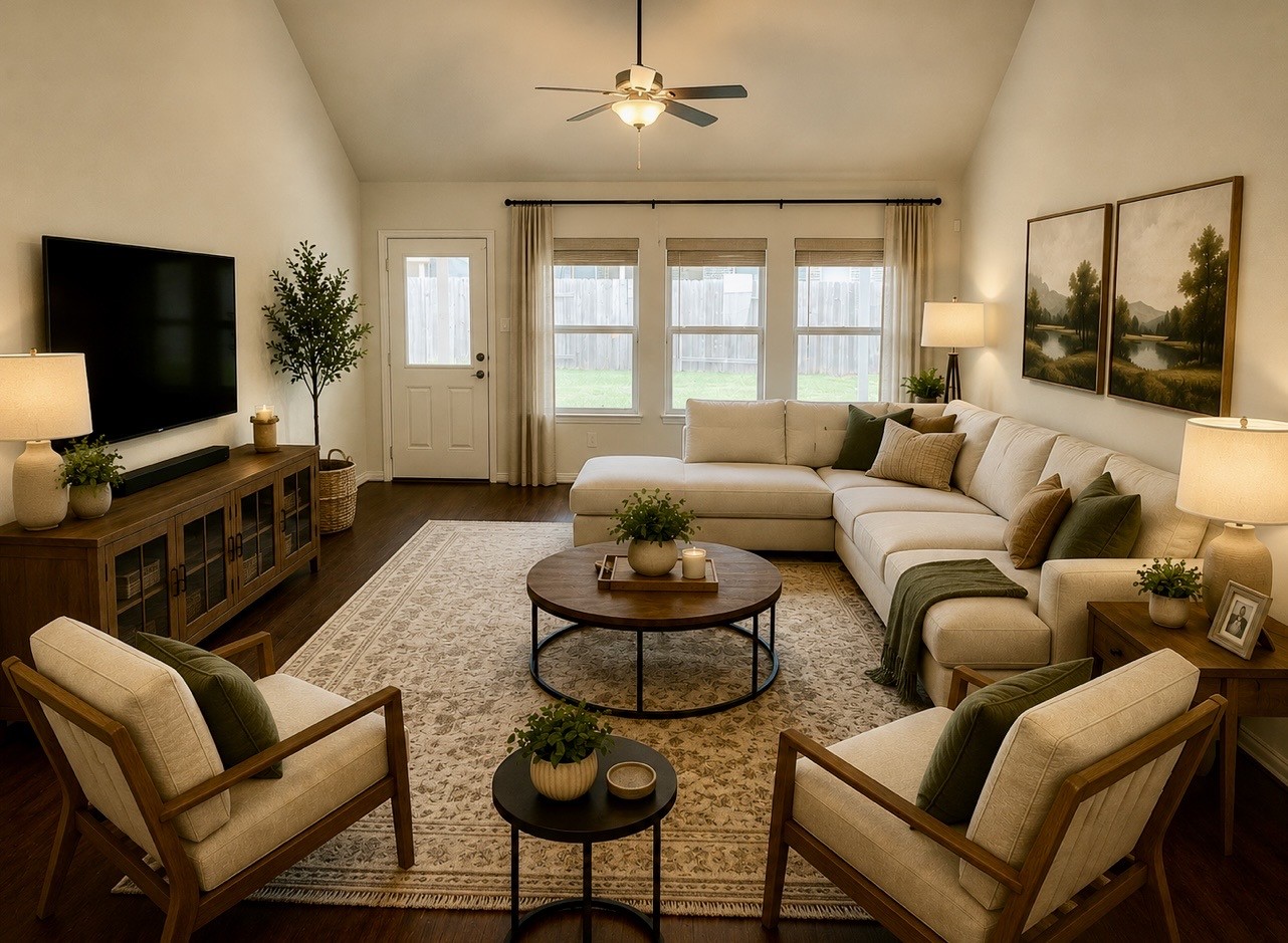 4706 Walnut Willow Ct Spring Spring, TX 77386 - Photo 17 of 17 a living room with furniture a flat screen tv and a large window