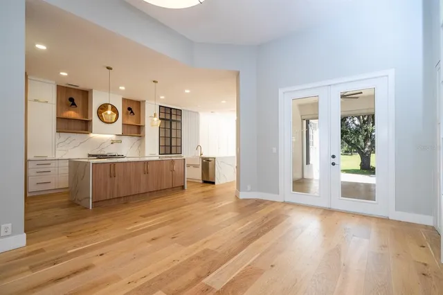 a bathroom with a shower and a toilet