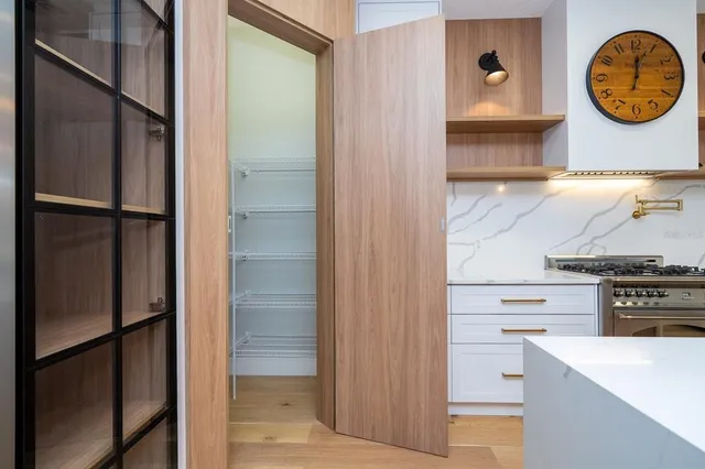 a white tub sitting in a bathroom