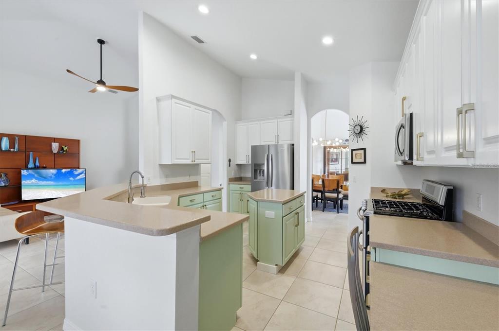 428 Snapdragon Loop Bradenton, FL 34212 - Photo 10 of 33 a kitchen with a sink a stove and chairs