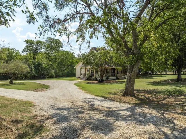 a view of a yard with of trees