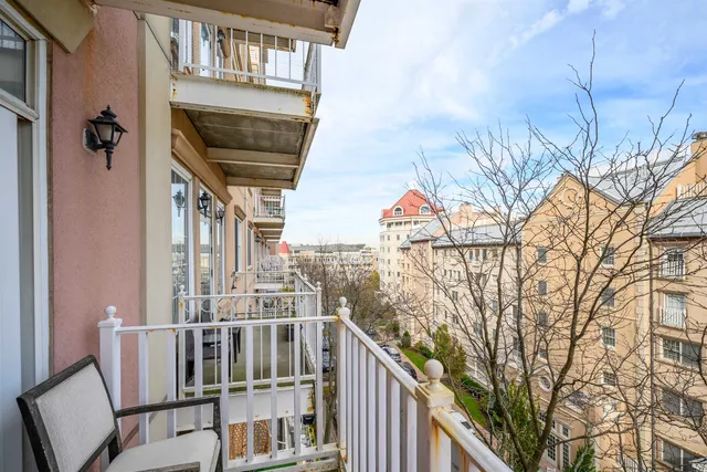 a view of a park with swings