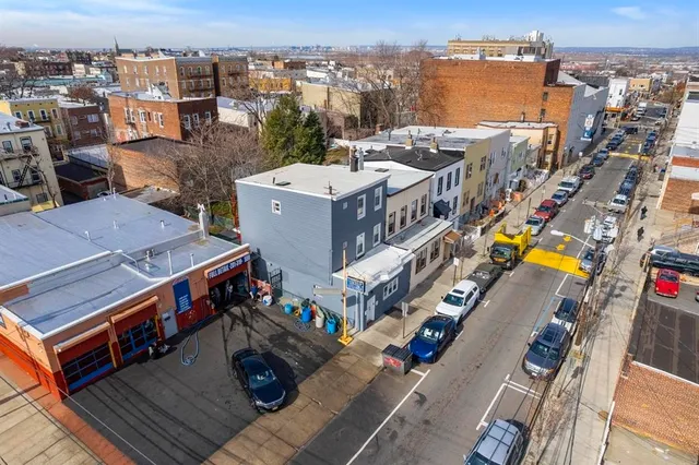 a view of a city with tall buildings
