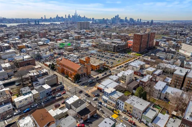an aerial view of a city