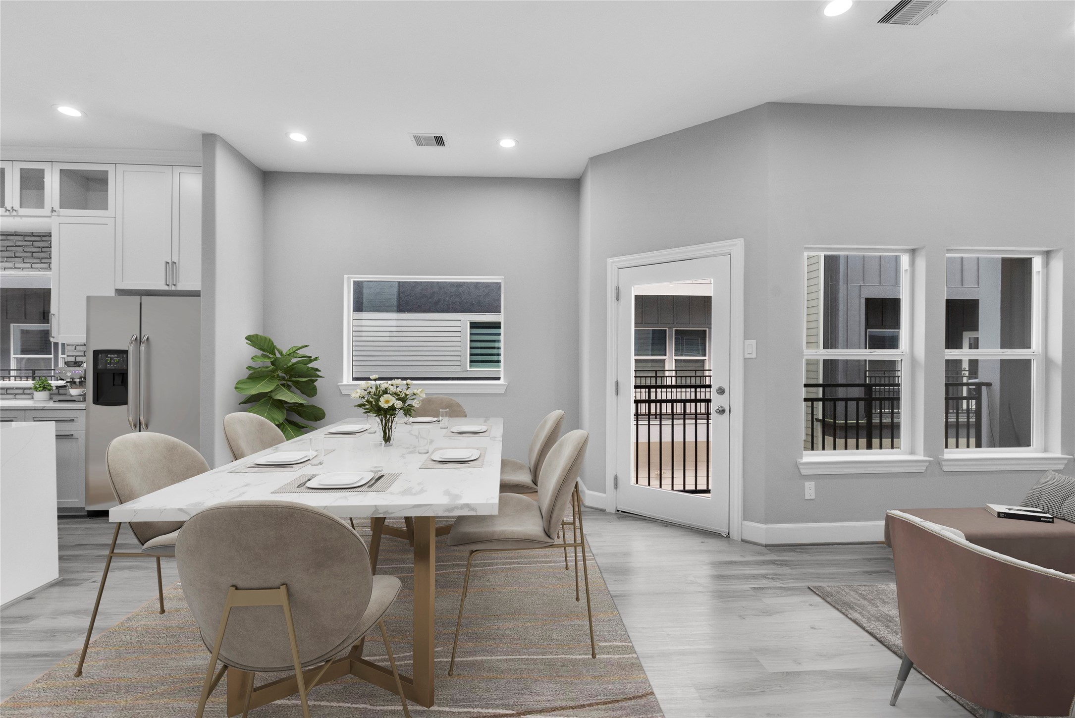 1122 West 16th Street, Unit B Houston, TX 77008 - Photo 8 of 31 a view of a dining room with furniture and chandelier