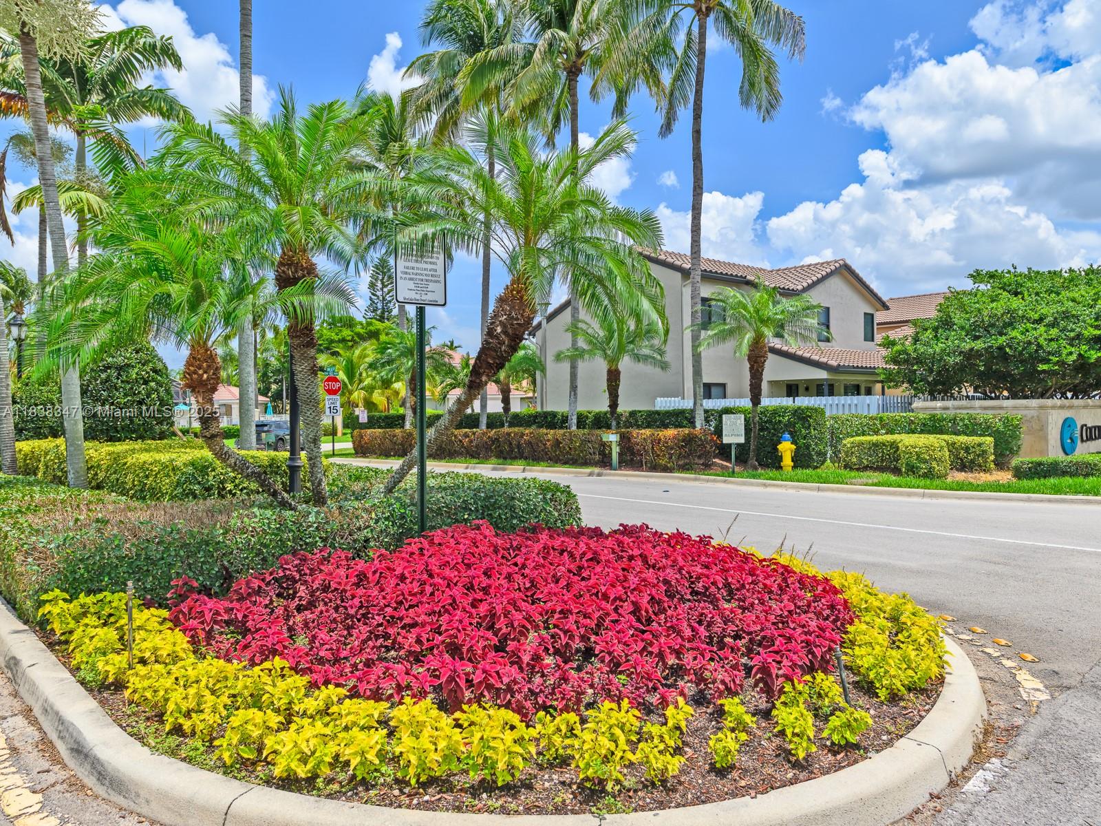 18232 Southwest 5th Street Pembroke Pines, FL 33029 - Photo 51 of 53 a view of a garden with a fountain