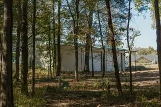 a view of a backyard of the house