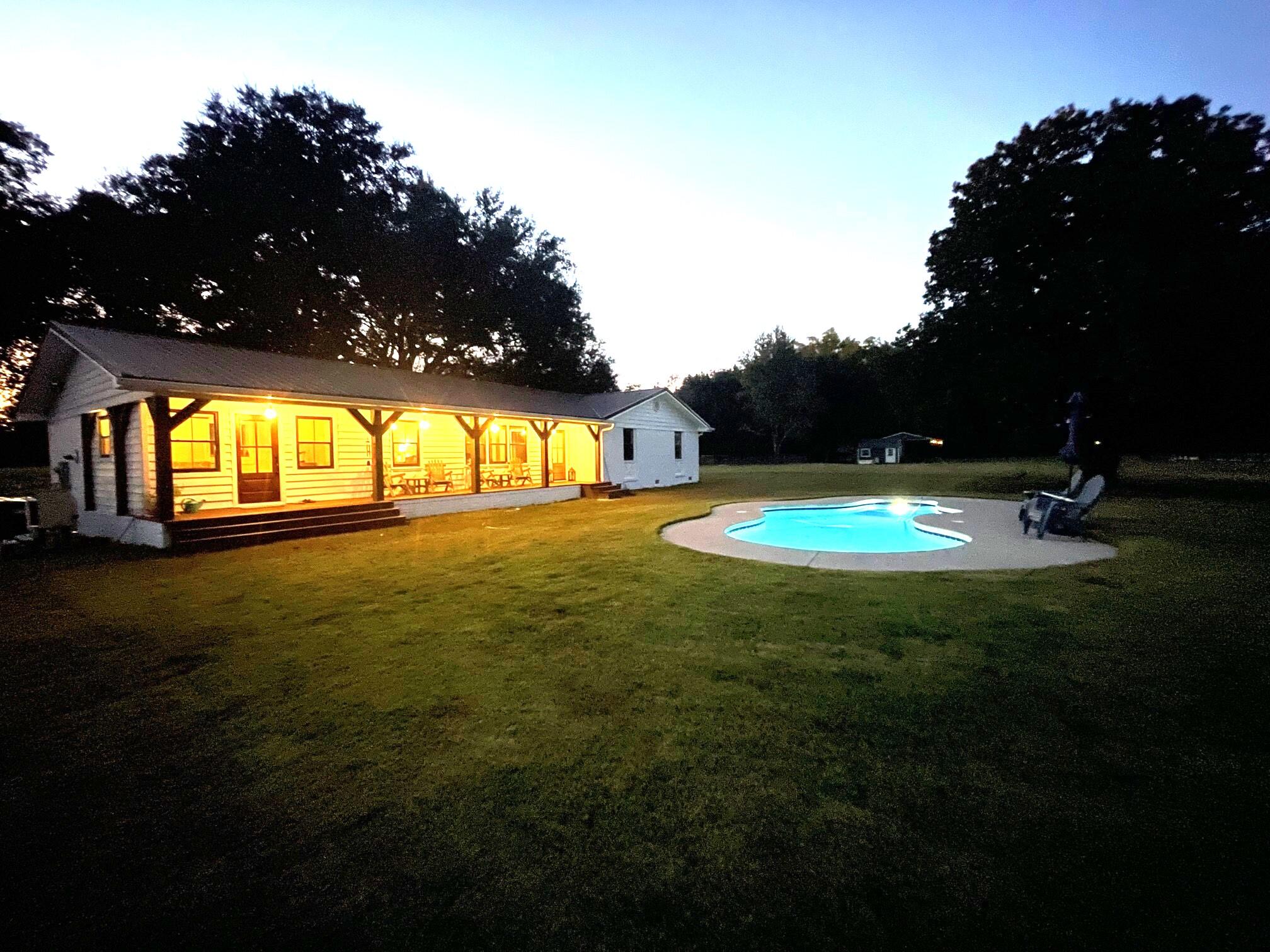 294 Nates Store Road Cameron, SC 29030 - Photo 39 of 43 Home & Pool at Night