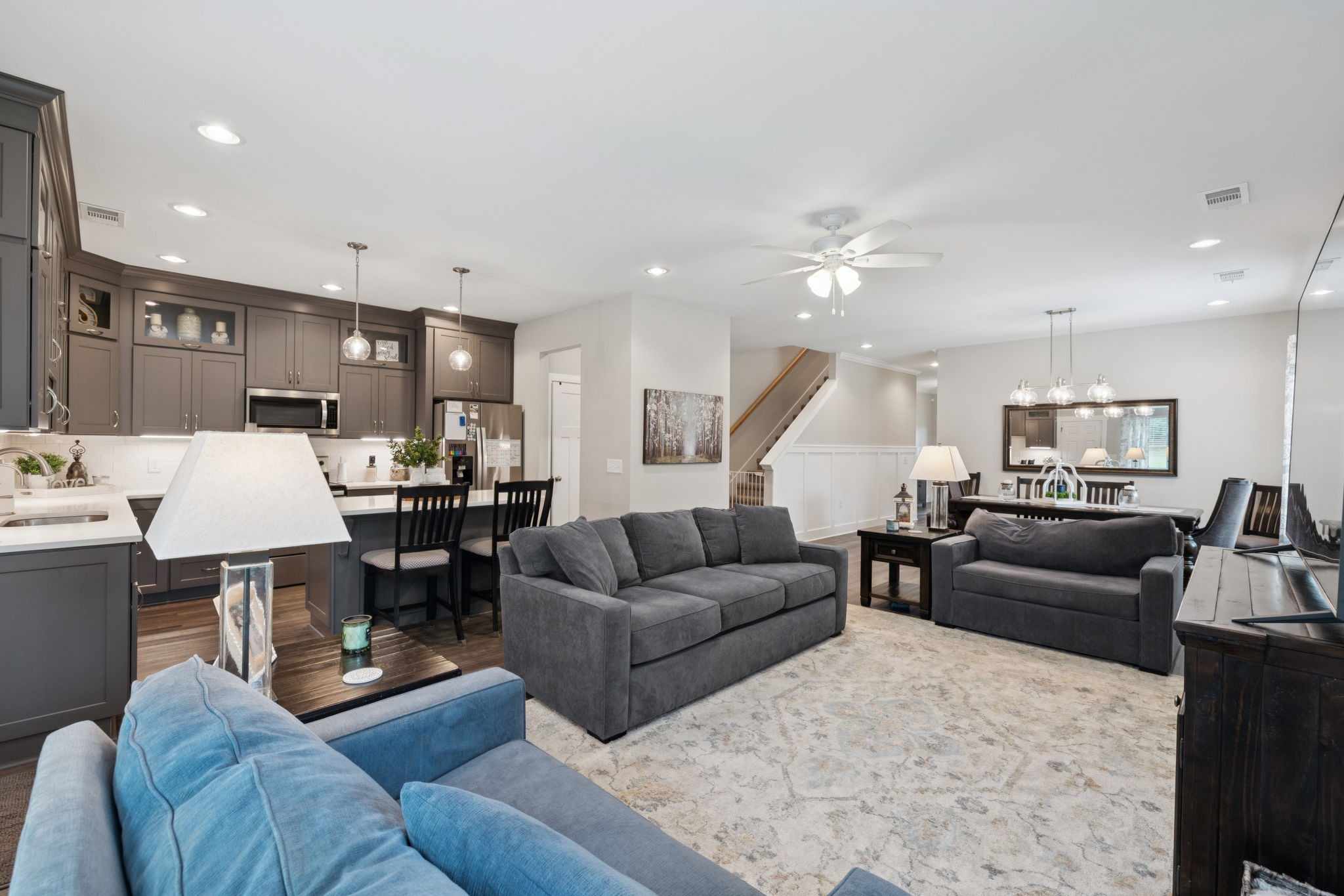 1964 Harkreader Road Mount Juliet, TN 37122 - Photo 22 of 80 a living room with furniture kitchen view and a chandelier