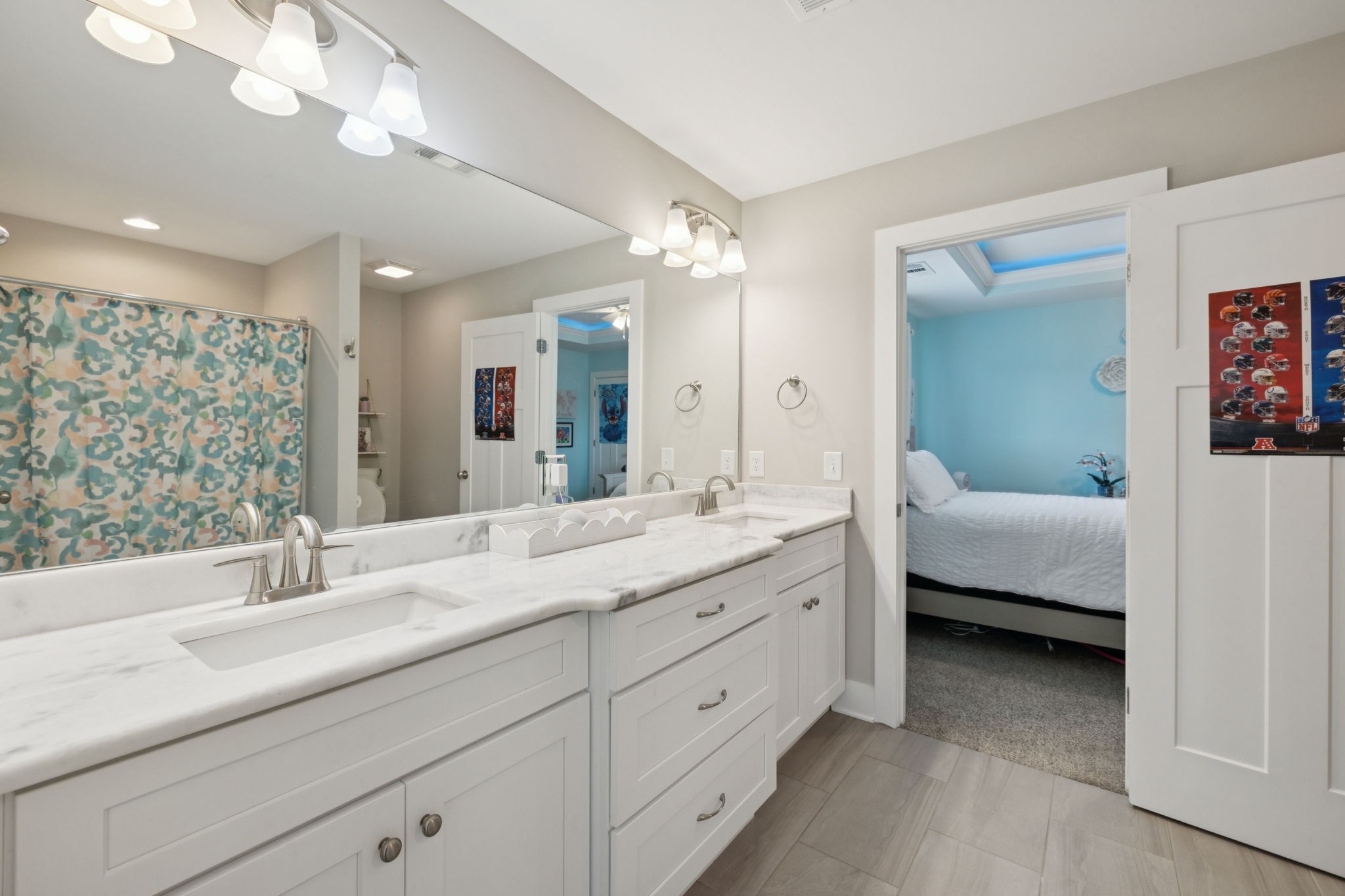 1964 Harkreader Road Mount Juliet, TN 37122 - Photo 45 of 80 a en suite bathroom with double sink and a large mirror