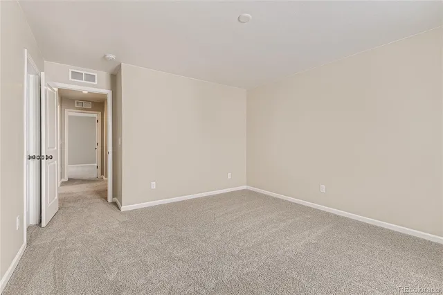 a view of a small space with a window