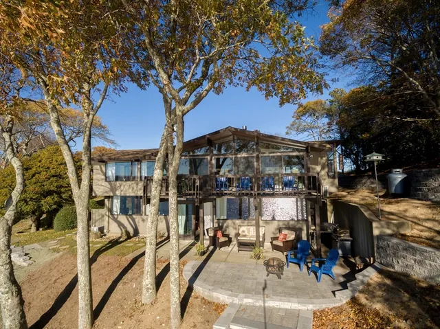 a view of a house with a patio