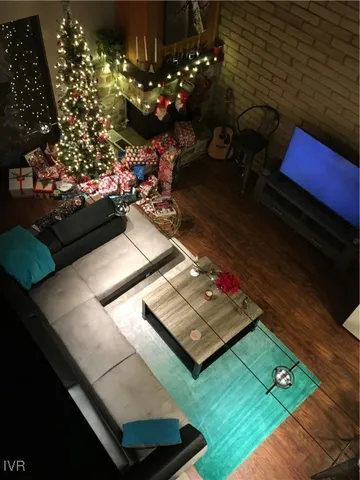 a view of a living room and dining room