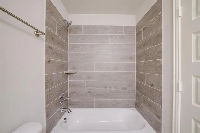 a bathroom with a tub