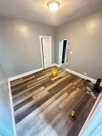 a bedroom with a bed
