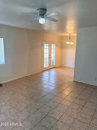 an empty room with windows