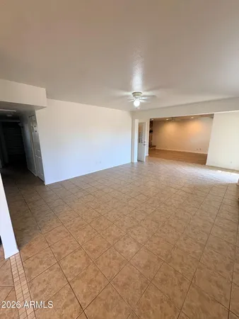 a view of a big room with wooden floor