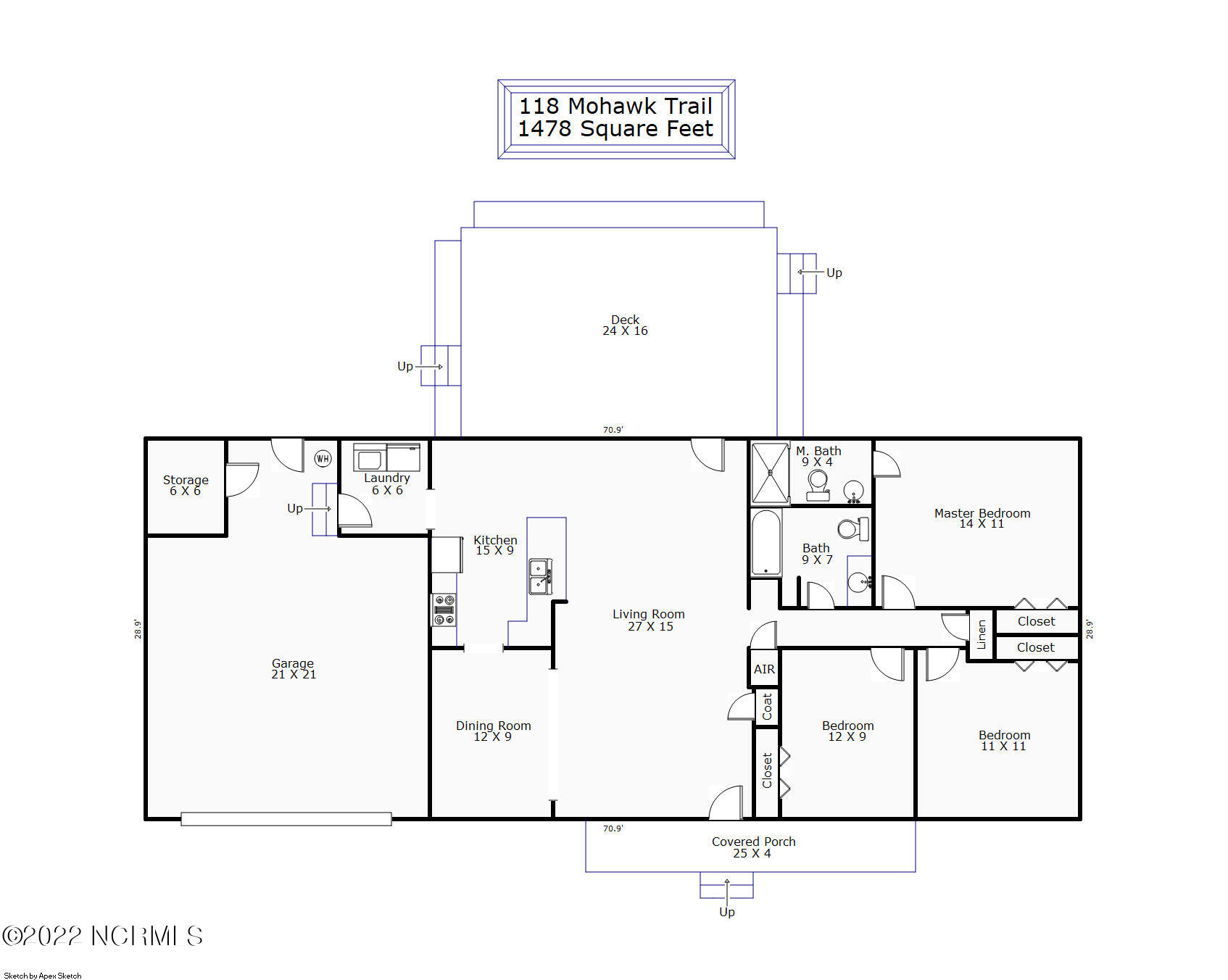 118 Mohawk Trail Wilmington, NC 28409 - Photo 28 of 28 Floor Plan