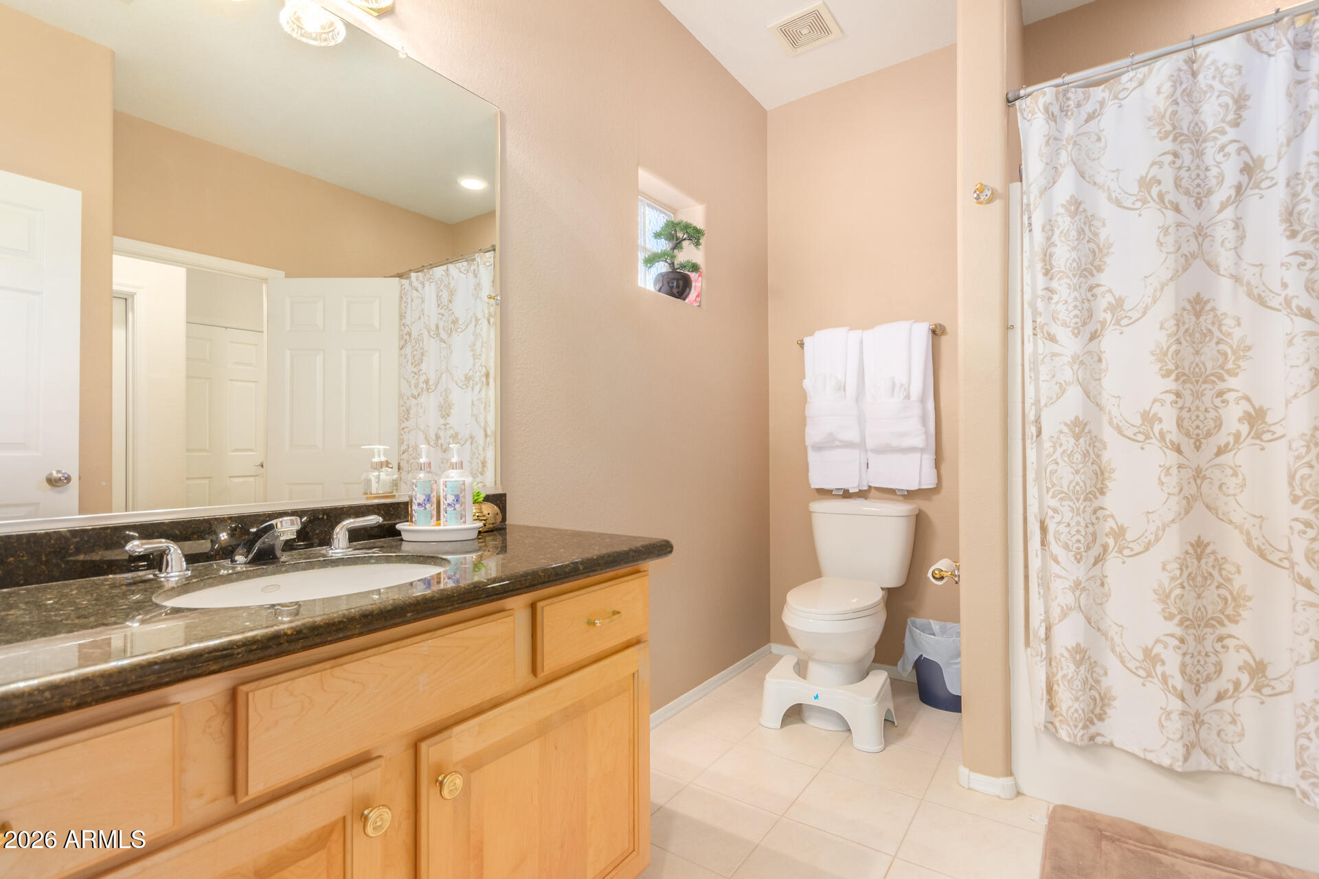 3341 East Fremont Road Phoenix, AZ 85042 - Photo 27 of 40 a bathroom with a sink toilet and a mirror