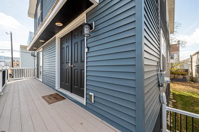 a view of a wooden deck