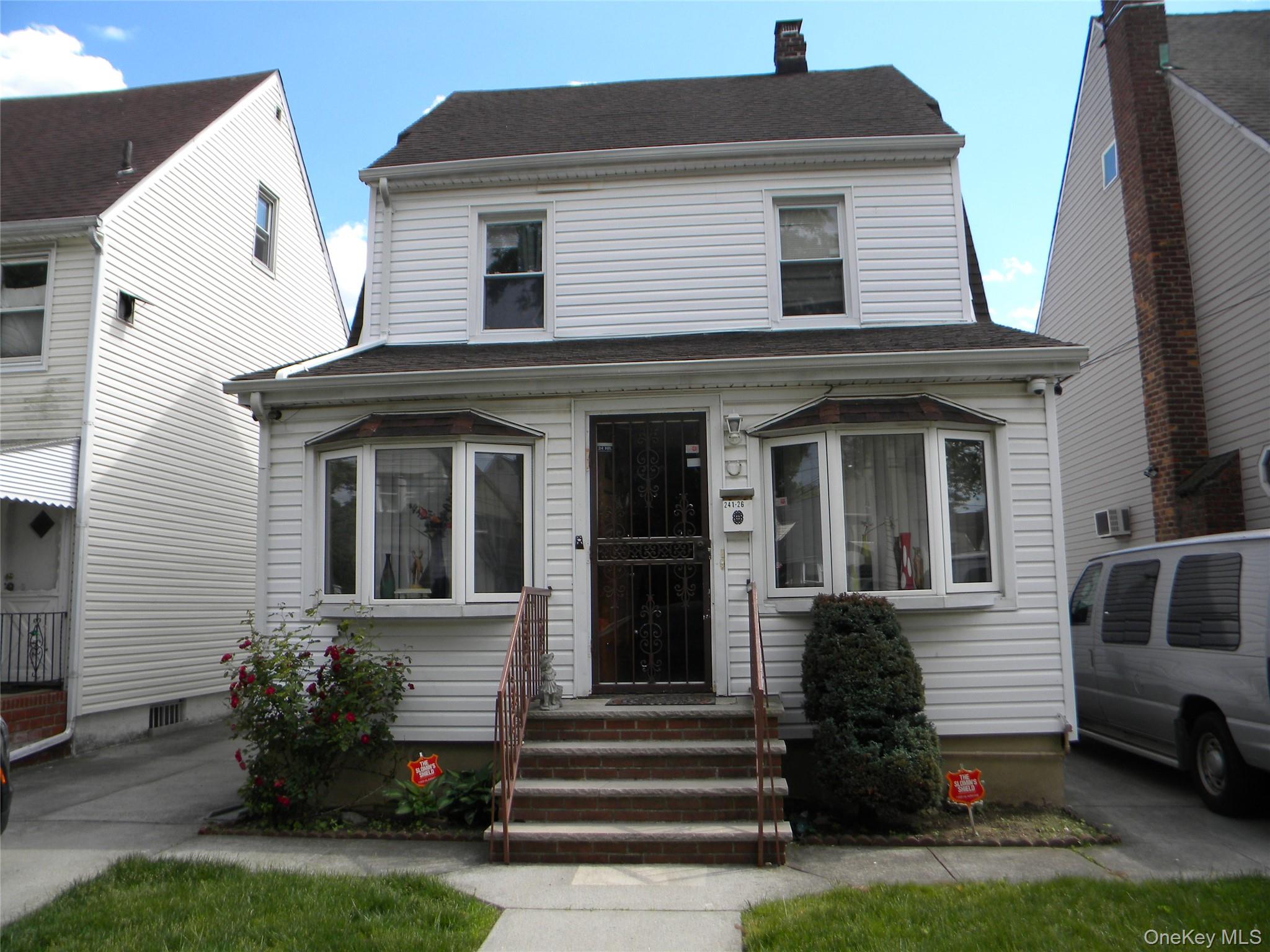 a front view of a house